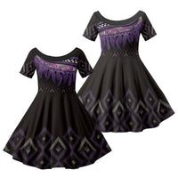 Aotearoa Maori Ngati Porou Iwi Family Matching Summer Maxi Dress and Hawaiian Shirt Korowai Tukutuku Kaokao Motifs