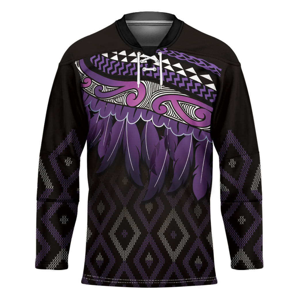 Aotearoa Maori Ngati Porou Iwi Hockey Jersey Korowai Tukutuku Kaokao Motifs