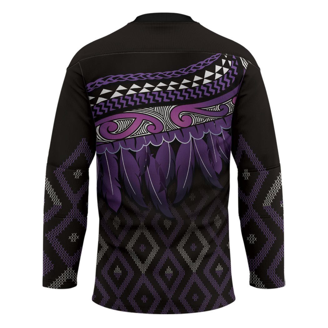 Aotearoa Maori Ngati Porou Iwi Hockey Jersey Korowai Tukutuku Kaokao Motifs