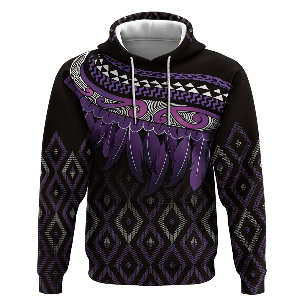 Aotearoa Maori Ngati Porou Iwi Hoodie Korowai Tukutuku Kaokao Motifs