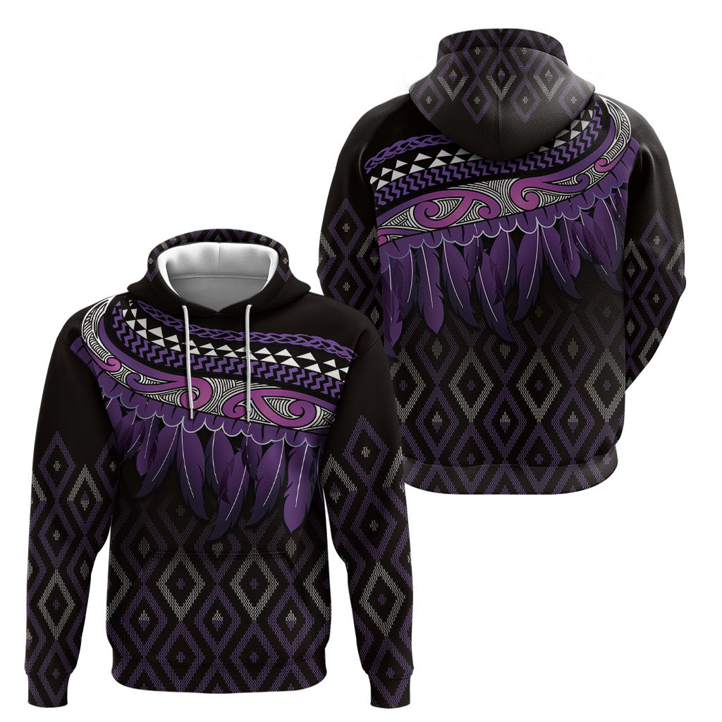 Aotearoa Maori Ngati Porou Iwi Hoodie Korowai Tukutuku Kaokao Motifs