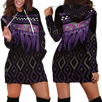 Aotearoa Maori Ngati Porou Iwi Hoodie Dress Korowai Tukutuku Kaokao Motifs