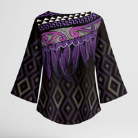 Aotearoa Maori Ngati Porou Iwi Kimono Sleeve Blouse Korowai Tukutuku Kaokao Motifs