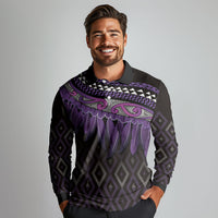Aotearoa Maori Ngati Porou Iwi Long Sleeve Polo Shirt Korowai Tukutuku Kaokao Motifs