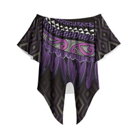 Aotearoa Maori Ngati Porou Iwi Off Shoulder Wrap Waist Top Korowai Tukutuku Kaokao Motifs