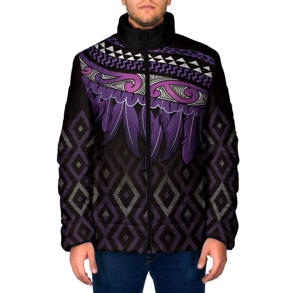Aotearoa Maori Ngati Porou Iwi Padded Jacket Korowai Tukutuku Kaokao Motifs