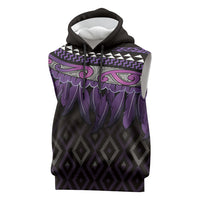 Aotearoa Maori Ngati Porou Iwi Sleeveless Hoodie Korowai Tukutuku Kaokao Motifs