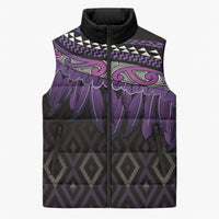 Aotearoa Maori Ngati Porou Iwi Sleeveless Puffer Jacket Korowai Tukutuku Kaokao Motifs