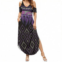 Aotearoa Maori Ngati Porou Iwi Summer Maxi Dress Korowai Tukutuku Kaokao Motifs