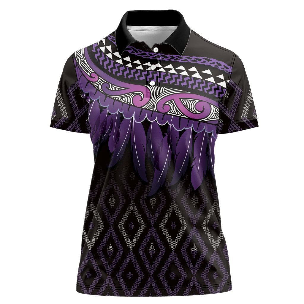 Aotearoa Maori Ngati Porou Iwi Women Polo Shirt Korowai Tukutuku Kaokao Motifs