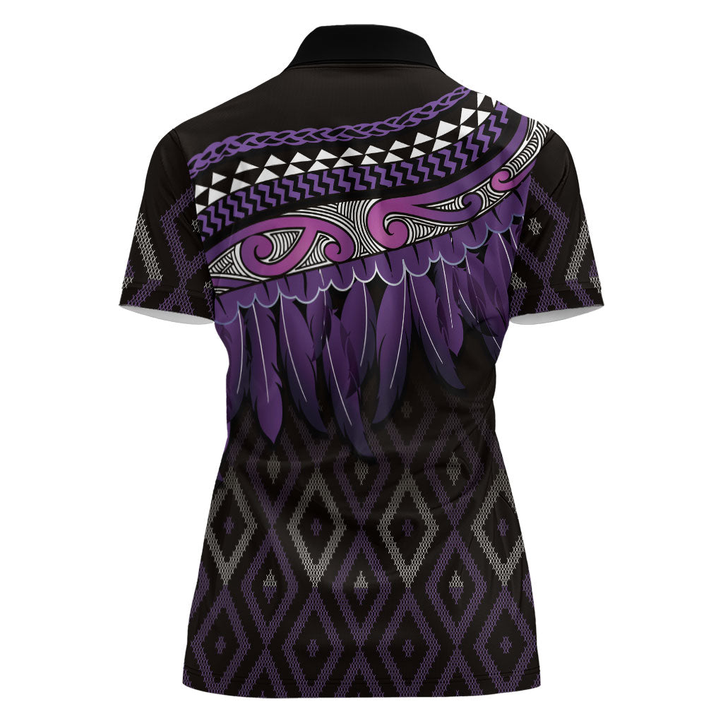 Aotearoa Maori Ngati Porou Iwi Women Polo Shirt Korowai Tukutuku Kaokao Motifs