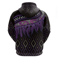 Aotearoa Maori Ngati Porou Iwi Zip Hoodie Korowai Tukutuku Kaokao Motifs