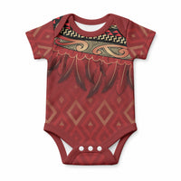 Aotearoa Maori Waikato Tainui Iwi Baby Onesie Korowai Tukutuku Kaokao Motifs