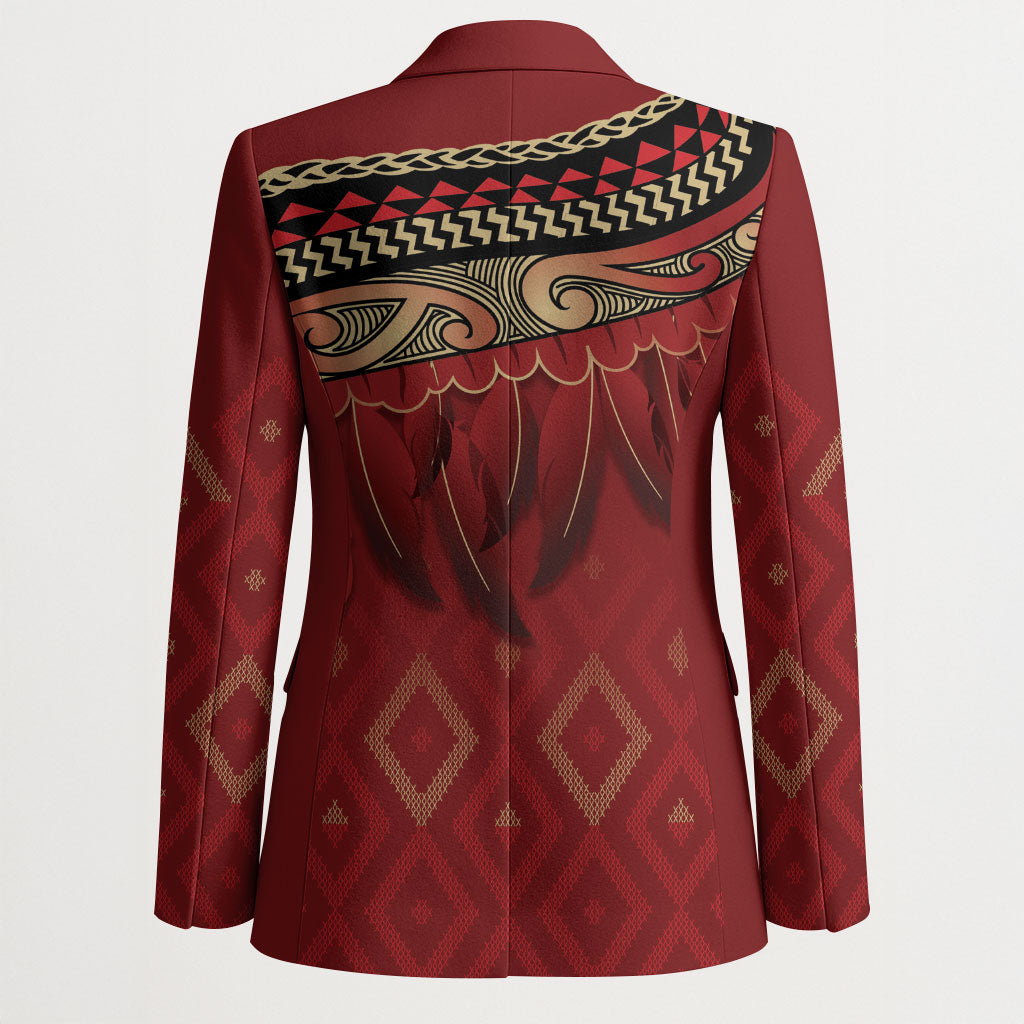 Aotearoa Maori Waikato Tainui Iwi Blazer Korowai Tukutuku Kaokao Motifs