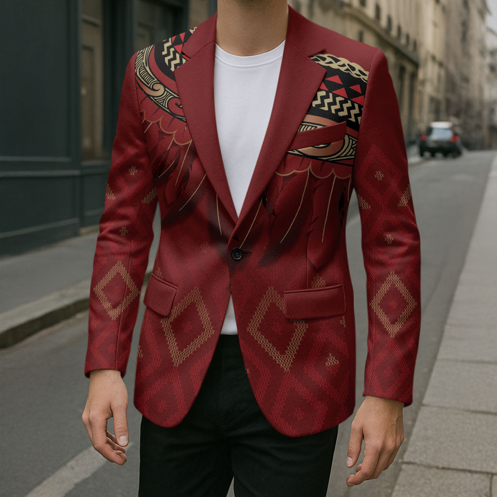Aotearoa Maori Waikato Tainui Iwi Blazer Korowai Tukutuku Kaokao Motifs