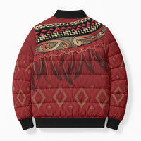 Aotearoa Maori Waikato Tainui Iwi Bomber Puffer Jacket Korowai Tukutuku Kaokao Motifs
