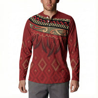 Aotearoa Maori Waikato Tainui Iwi Button Sweatshirt Korowai Tukutuku Kaokao Motifs