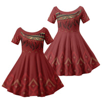 Aotearoa Maori Waikato Tainui Iwi Family Matching Short Sleeve Bodycon Dress and Hawaiian Shirt Korowai Tukutuku Kaokao Motifs