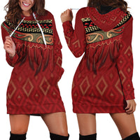Aotearoa Maori Waikato Tainui Iwi Hoodie Dress Korowai Tukutuku Kaokao Motifs