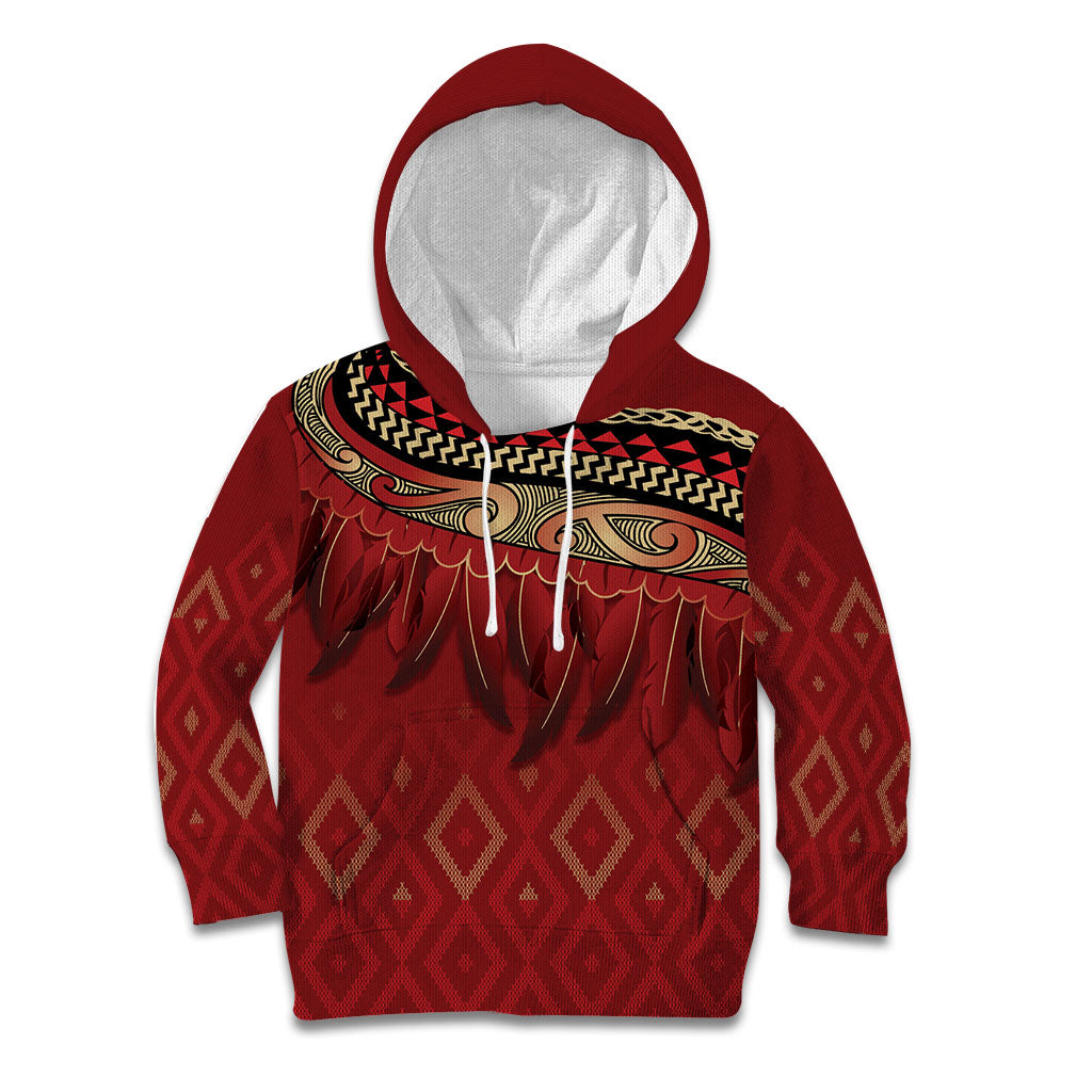 Aotearoa Maori Waikato Tainui Iwi Kid Hoodie Korowai Tukutuku Kaokao Motifs