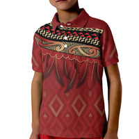 Aotearoa Maori Waikato Tainui Iwi Kid Polo Shirt Korowai Tukutuku Kaokao Motifs