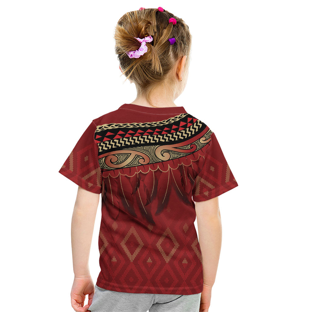 Aotearoa Maori Waikato Tainui Iwi Kid T Shirt Korowai Tukutuku Kaokao Motifs