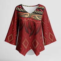 Aotearoa Maori Waikato Tainui Iwi Kimono Sleeve Blouse Korowai Tukutuku Kaokao Motifs