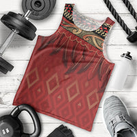 Aotearoa Maori Waikato Tainui Iwi Men Tank Top Korowai Tukutuku Kaokao Motifs