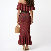 Aotearoa Maori Waikato Tainui Iwi Mermaid Dress Korowai Tukutuku Kaokao Motifs