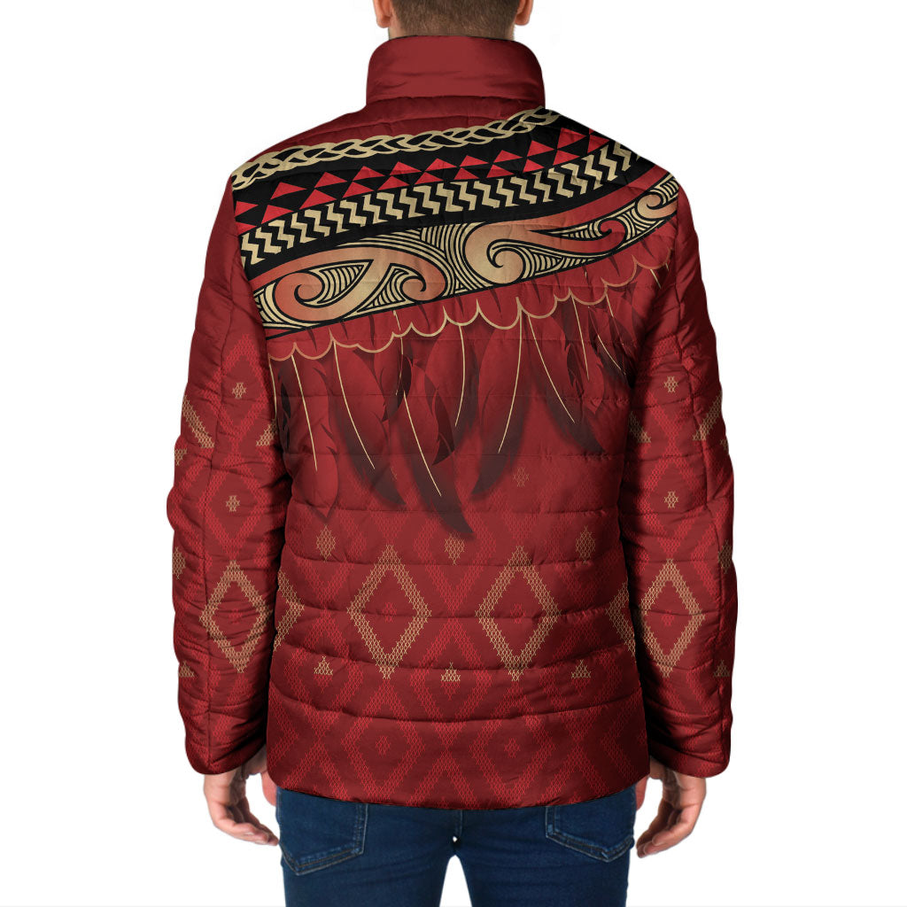 Aotearoa Maori Waikato Tainui Iwi Padded Jacket Korowai Tukutuku Kaokao Motifs