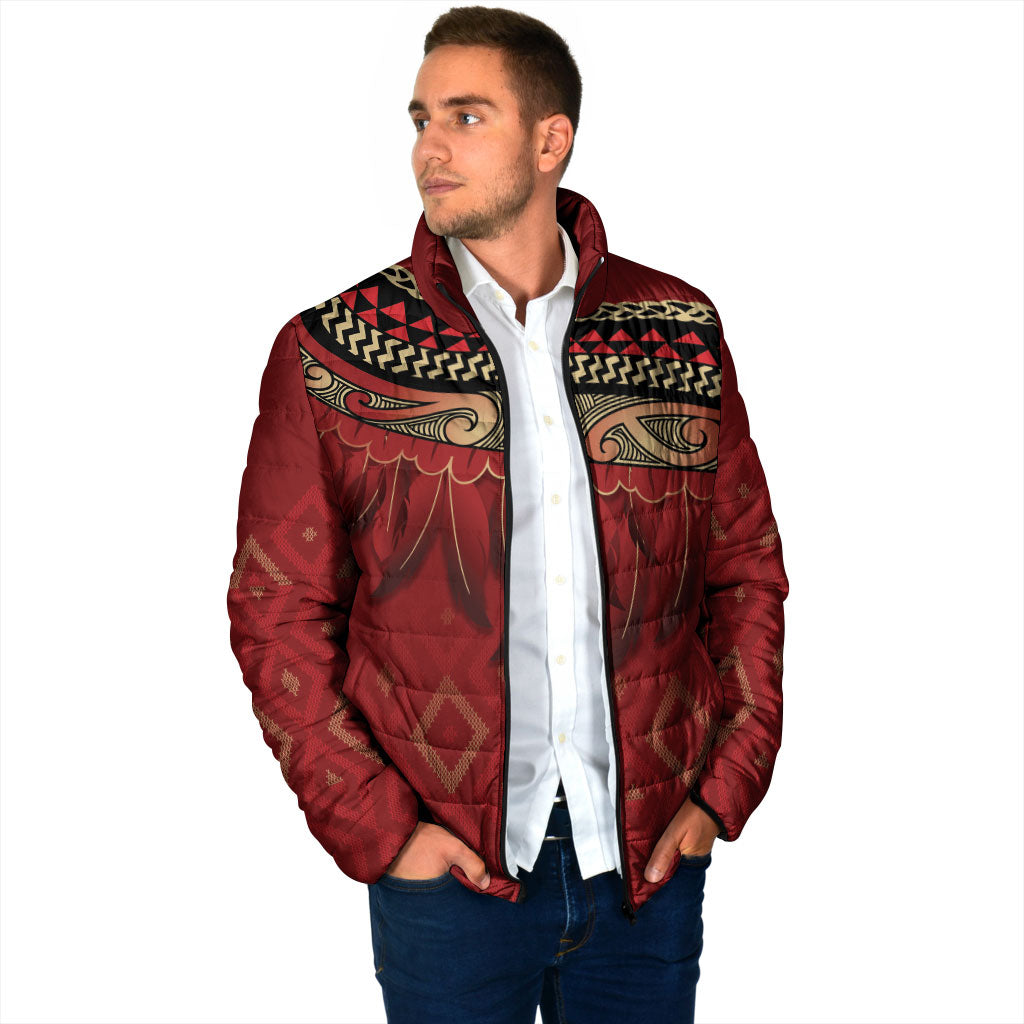 Aotearoa Maori Waikato Tainui Iwi Padded Jacket Korowai Tukutuku Kaokao Motifs