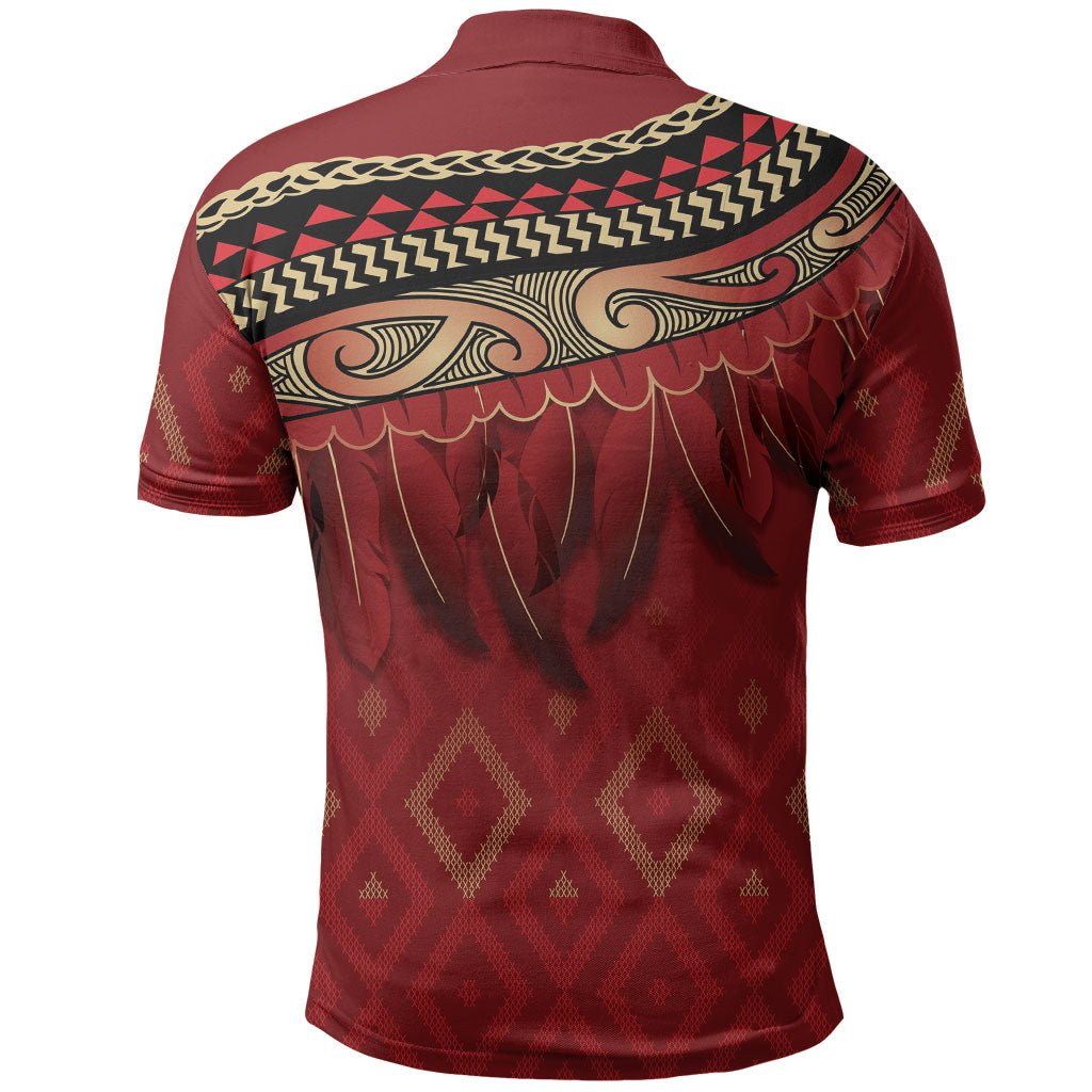 Aotearoa Maori Waikato Tainui Iwi Polo Shirt Korowai Tukutuku Kaokao Motifs