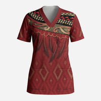 Aotearoa Maori Waikato Tainui Iwi Scrub Top Korowai Tukutuku Kaokao Motifs