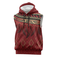 Aotearoa Maori Waikato Tainui Iwi Sleeveless Hoodie Korowai Tukutuku Kaokao Motifs
