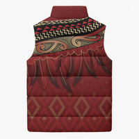 Aotearoa Maori Waikato Tainui Iwi Sleeveless Puffer Jacket Korowai Tukutuku Kaokao Motifs