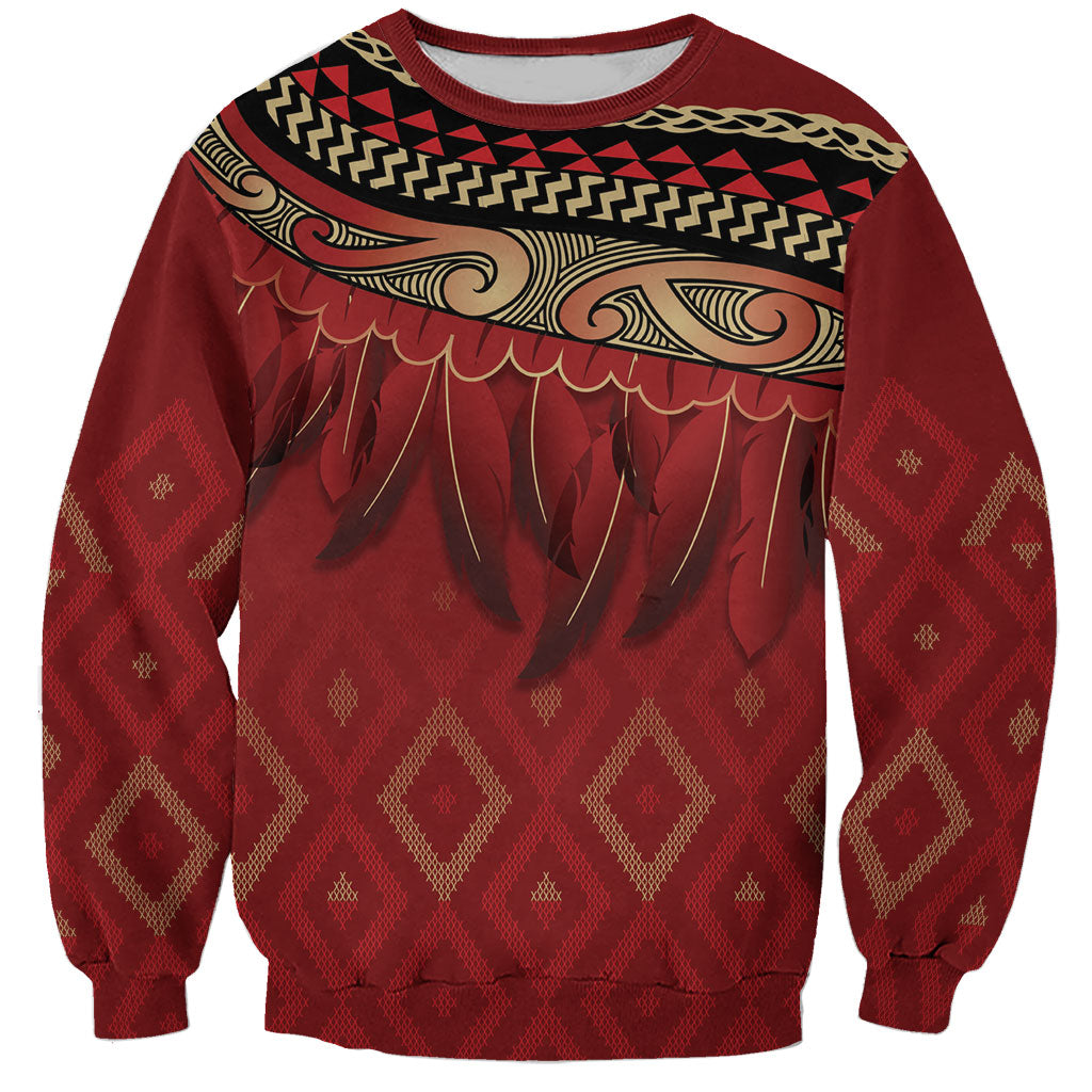 Aotearoa Maori Waikato Tainui Iwi Sweatshirt Korowai Tukutuku Kaokao Motifs