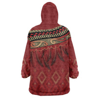Aotearoa Maori Waikato Tainui Iwi Wearable Blanket Hoodie Korowai Tukutuku Kaokao Motifs