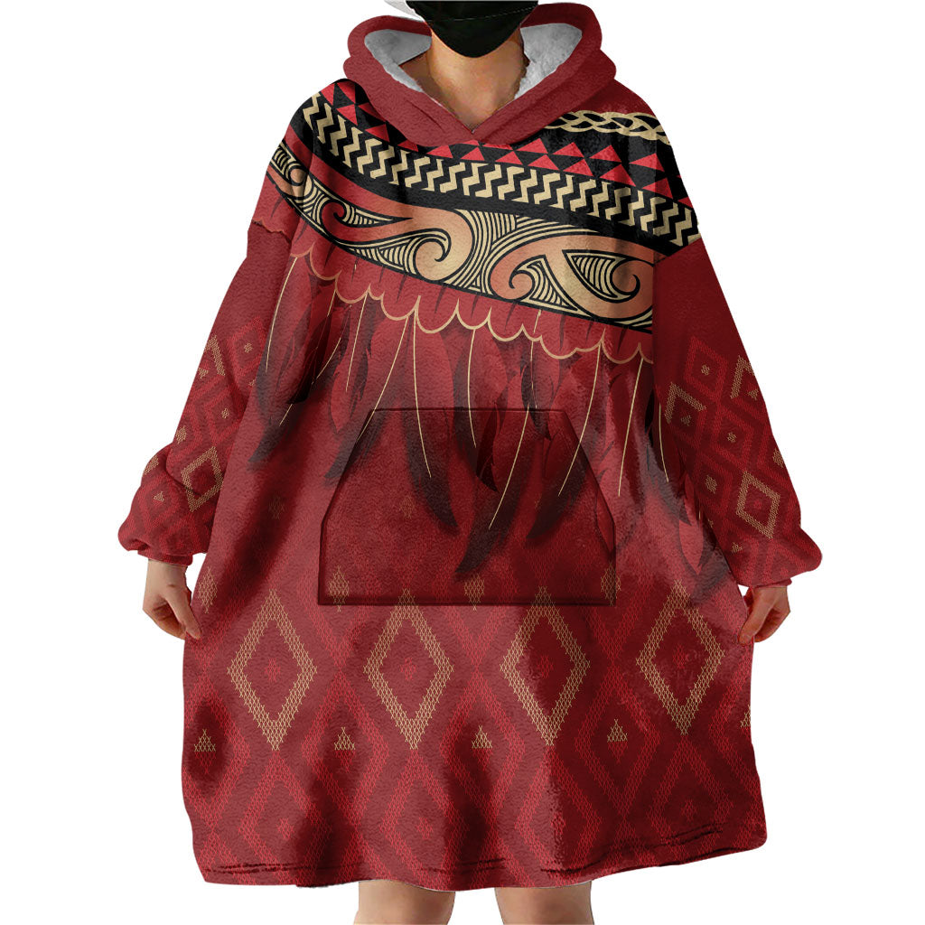 Aotearoa Maori Waikato Tainui Iwi Wearable Blanket Hoodie Korowai Tukutuku Kaokao Motifs