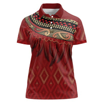 Aotearoa Maori Waikato Tainui Iwi Women Polo Shirt Korowai Tukutuku Kaokao Motifs