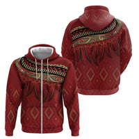 Aotearoa Maori Waikato Tainui Iwi Zip Hoodie Korowai Tukutuku Kaokao Motifs