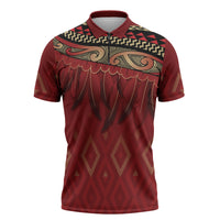 Aotearoa Maori Waikato Tainui Iwi Zipper Polo Shirt Korowai Tukutuku Kaokao Motifs