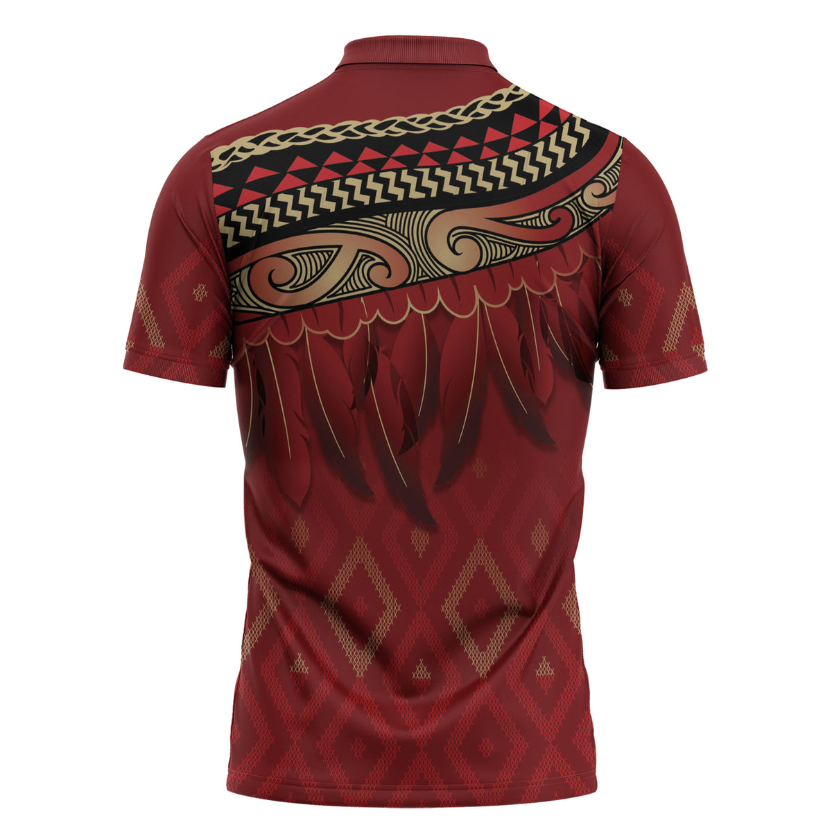 Aotearoa Maori Waikato Tainui Iwi Zipper Polo Shirt Korowai Tukutuku Kaokao Motifs