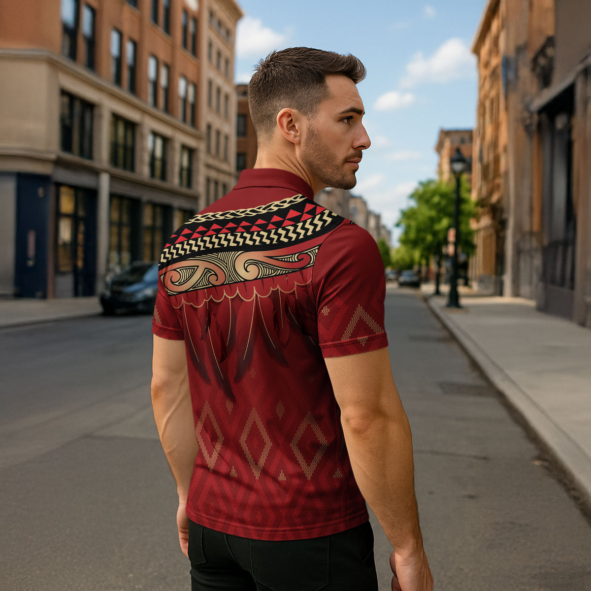 Aotearoa Maori Waikato Tainui Iwi Zipper Polo Shirt Korowai Tukutuku Kaokao Motifs