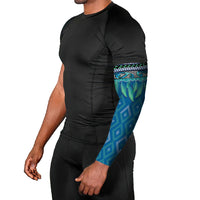 Aotearoa Maori Ngati Kahungunu Iwi Paua Blue Arm Sleeves Korowai Tukutuku Kaokao Motifs