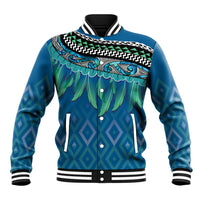 Aotearoa Maori Ngati Kahungunu Iwi Paua Blue Baseball Jacket Korowai Tukutuku Kaokao Motifs