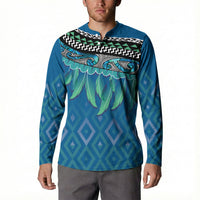Aotearoa Maori Ngati Kahungunu Iwi Paua Blue Button Sweatshirt Korowai Tukutuku Kaokao Motifs