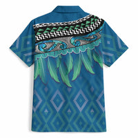 Aotearoa Maori Ngati Kahungunu Iwi Paua Blue Hawaiian Shirt Korowai Tukutuku Kaokao Motifs