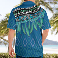 Aotearoa Maori Ngati Kahungunu Iwi Paua Blue Hawaiian Shirt Korowai Tukutuku Kaokao Motifs
