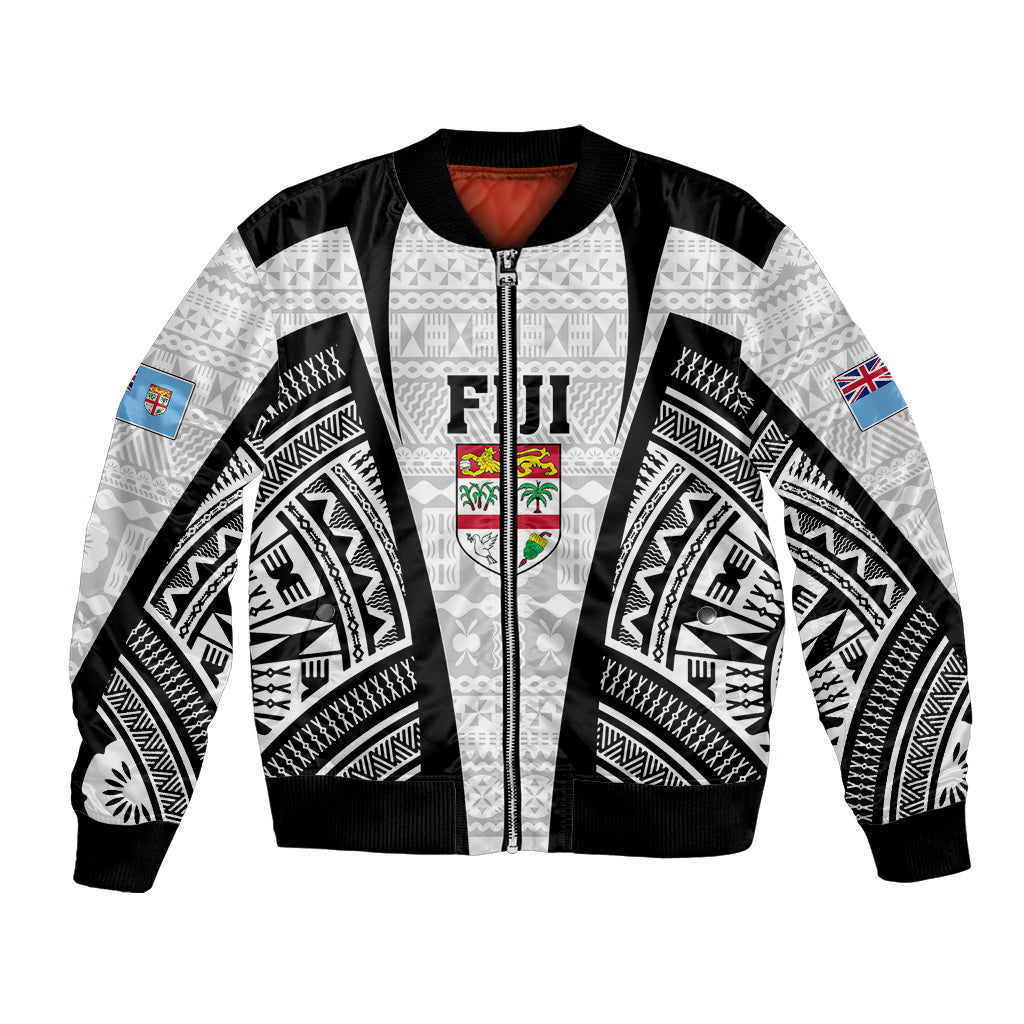 Personalised Fiji Rugby Bomber Jacket 2023 World Cup History Makers - White Ver LT7 Unisex White - Polynesian Pride