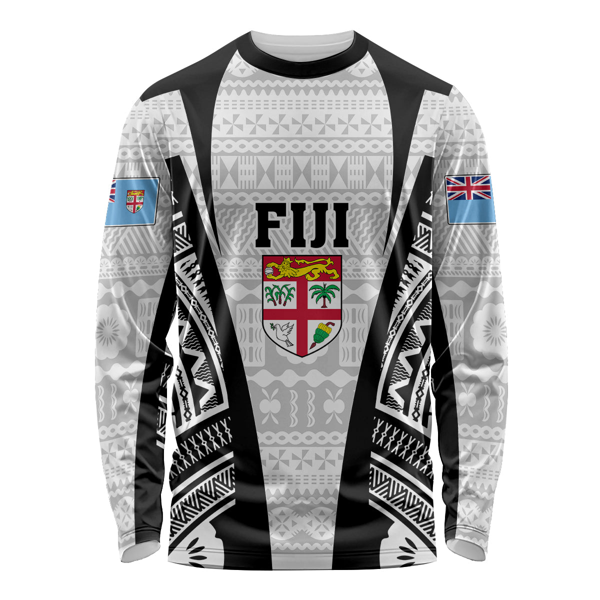 Personalised Fiji Rugby Long Sleeve Shirt 2023 World Cup History Makers - White Ver LT7 Unisex White - Polynesian Pride